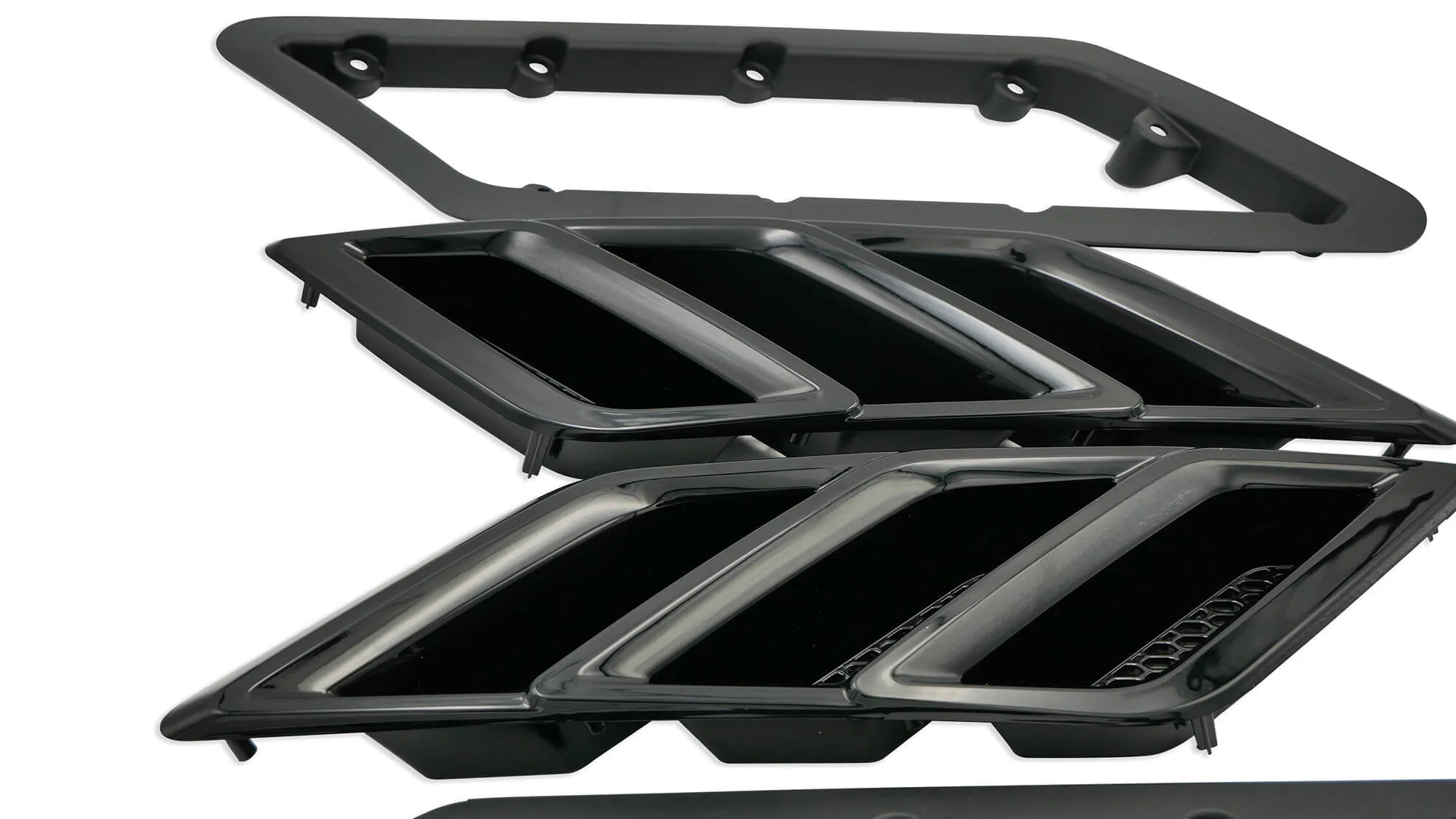 2015-2023 Roush Mustang Fender Vent Heat Extractors - Gloss Black - Image 5